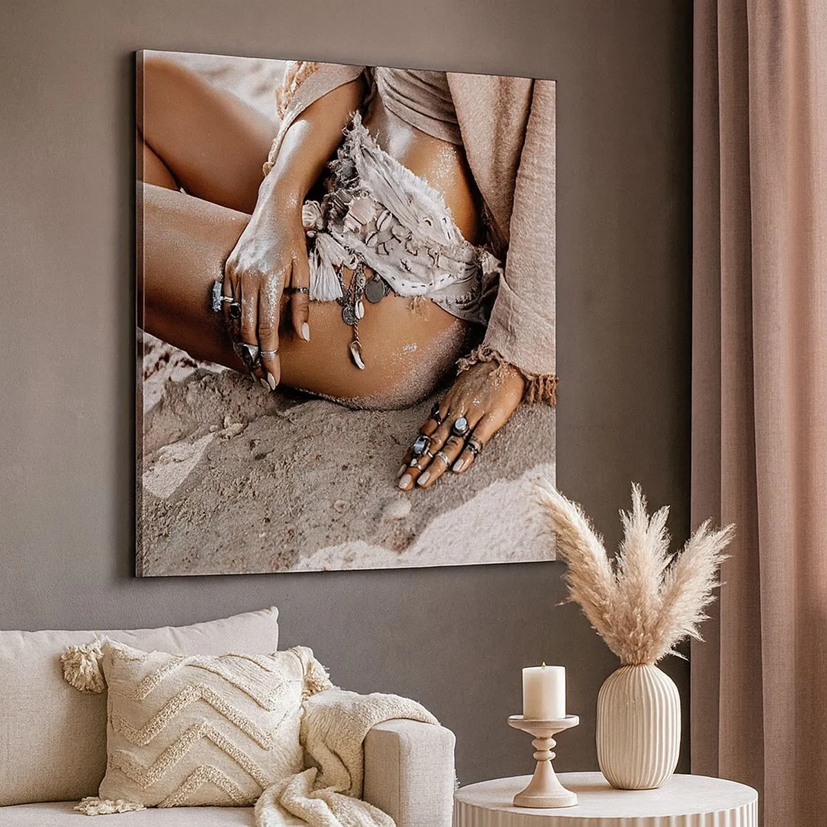 Tablou pe pânză - Aruncată de valuri? - 30x30 cm