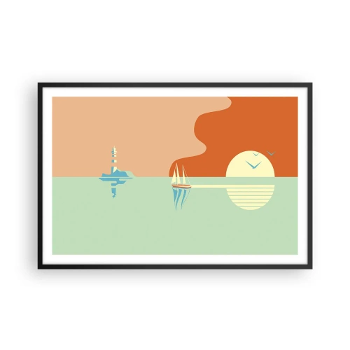 Poster în ramă neagră - Peisaj marin perfect - 91x61 cm