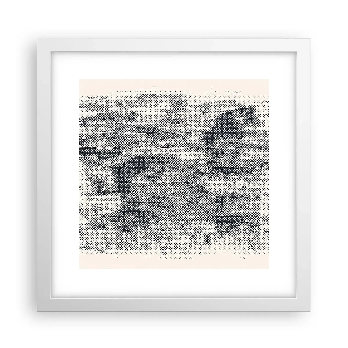 Poster în ramă albă - Compoziție cețoasă - 30x30 cm