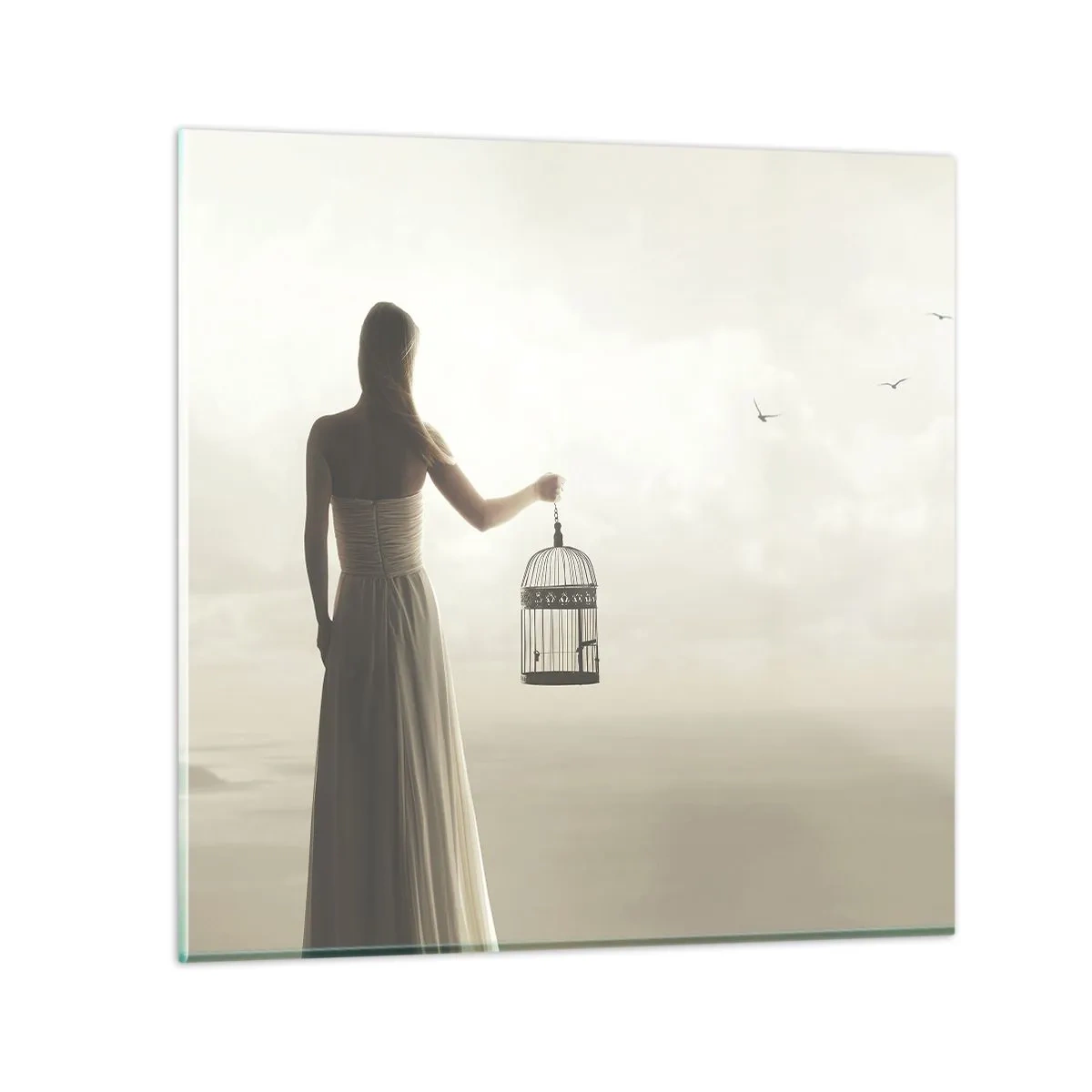 Tablou pe sticlă - Fii liberă - 60x60 cm
