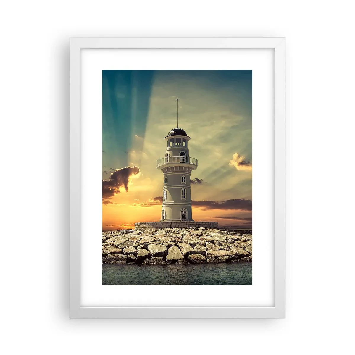 Poster în ramă albă - Lumină - Bunătate - Frumusețe - 30x40 cm