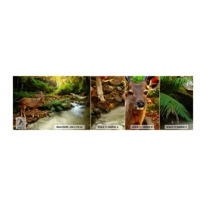 Mostră tapet autocolant Deluxe Sticker - Bun venit în lumea mea - Peisaj, Animale, Cerb - 100x30 cm