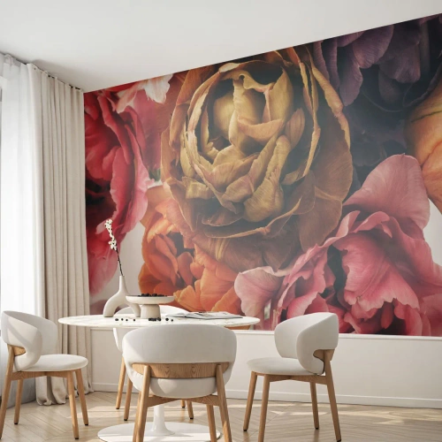 Tapet Standard Eco - Sărbătorirea vieții - Buchet de flori, Flori, Bujor - 350x256 cm