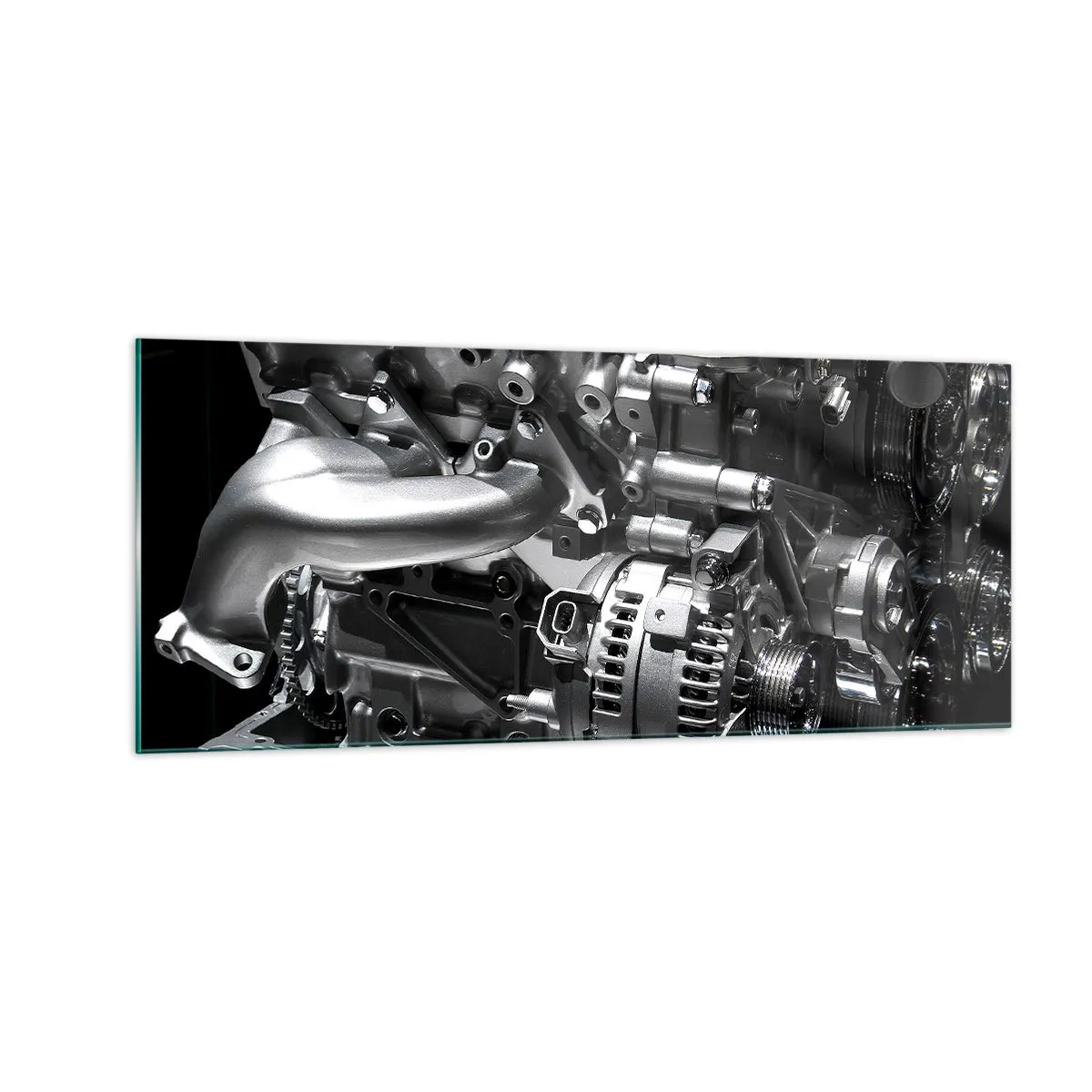 Tablou pe sticlă - De oțel, frumos, puternic - 100x40 cm