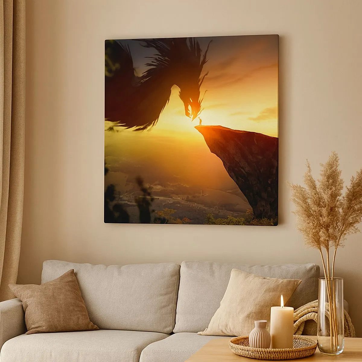 Tablou pe pânză - Vânător de dragoni - 30x30 cm