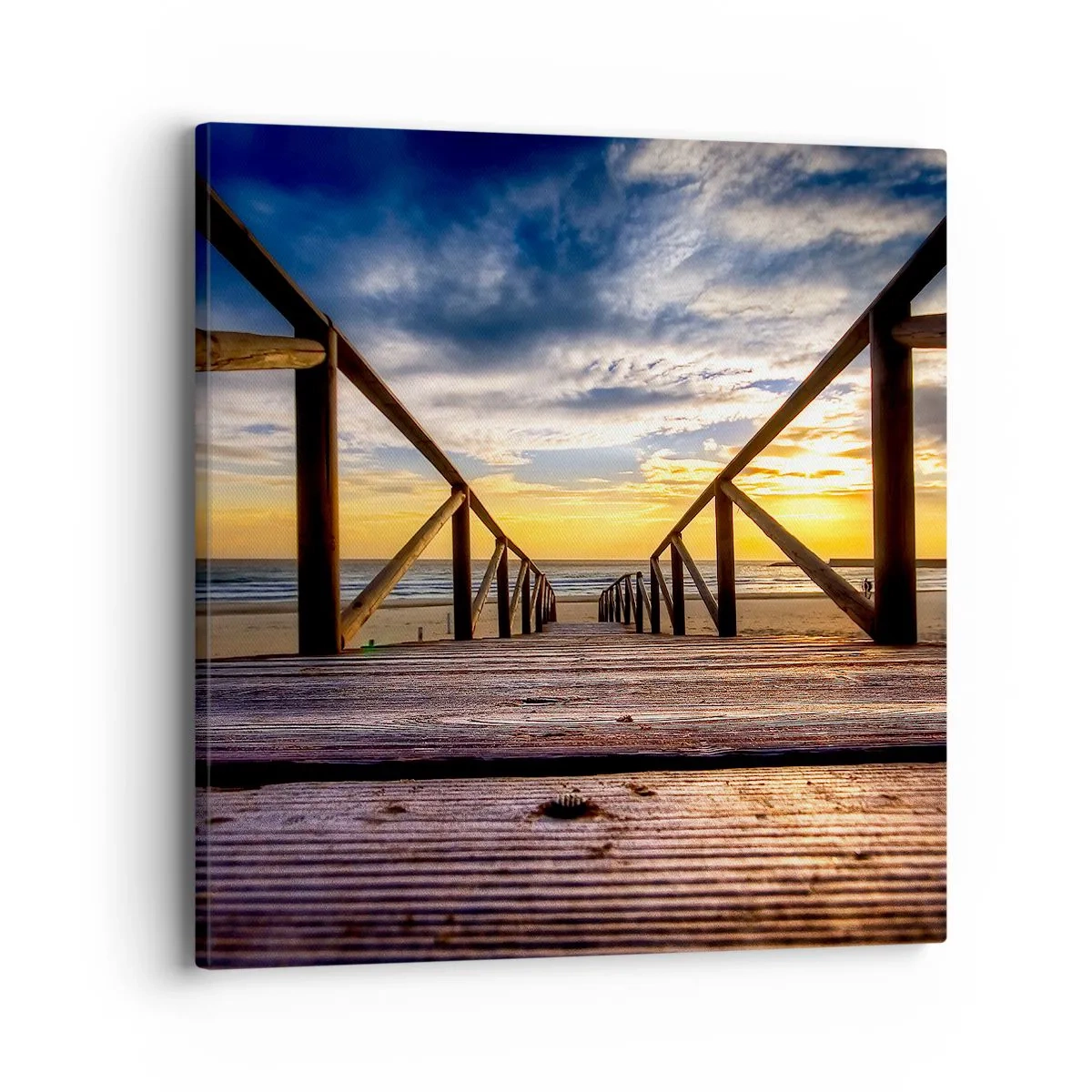 Tablou pe pânză - Direct la o plajă liniștită la apus de soare - 40x40 cm