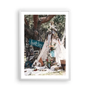 Poster în ramă albă - Make love… - 50x70 cm