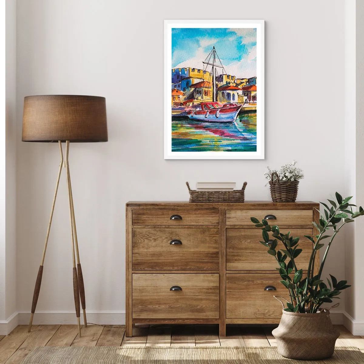 Poster în ramă albă - Curcubeu după-amiază - 30x40 cm