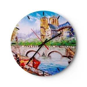 Ceas de perete - Ceas pe sticlă - Timpul lor nu trece niciodată - 40x40 cm
