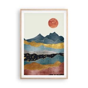 Poster în ramă de stejar deschis - Secțiunea transversală a lumii - 61x91 cm