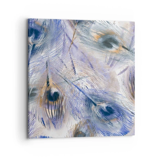 Tablou pe pânză - Compoziția penelor de păun - 70x70 cm