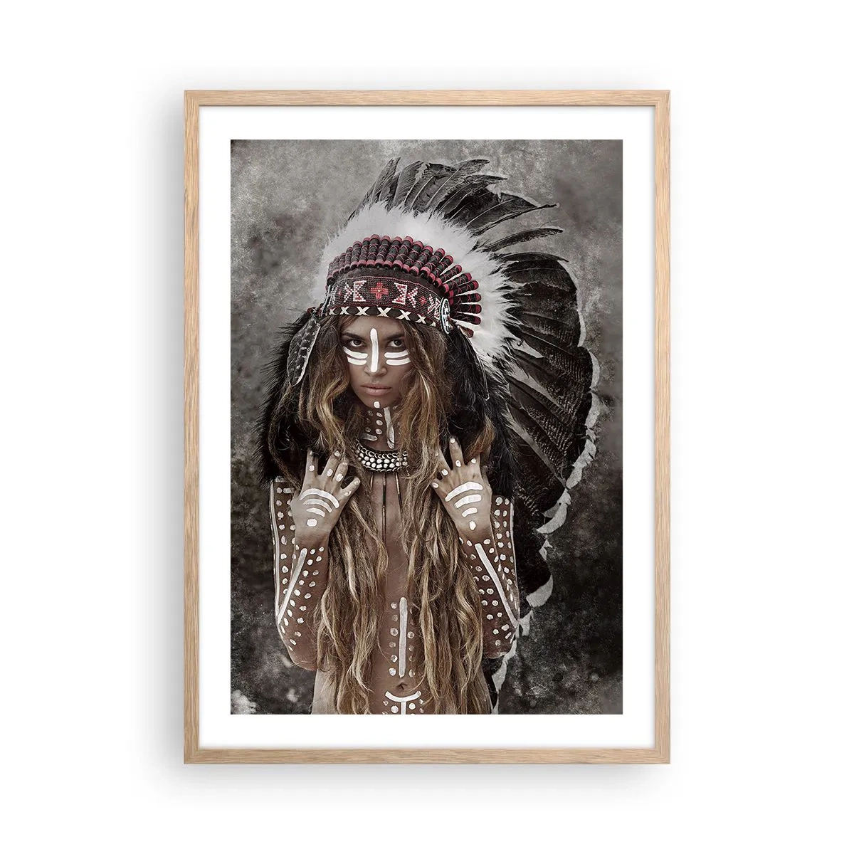 Poster în ramă de stejar deschis - Secretul puterii tribale - 50x70 cm