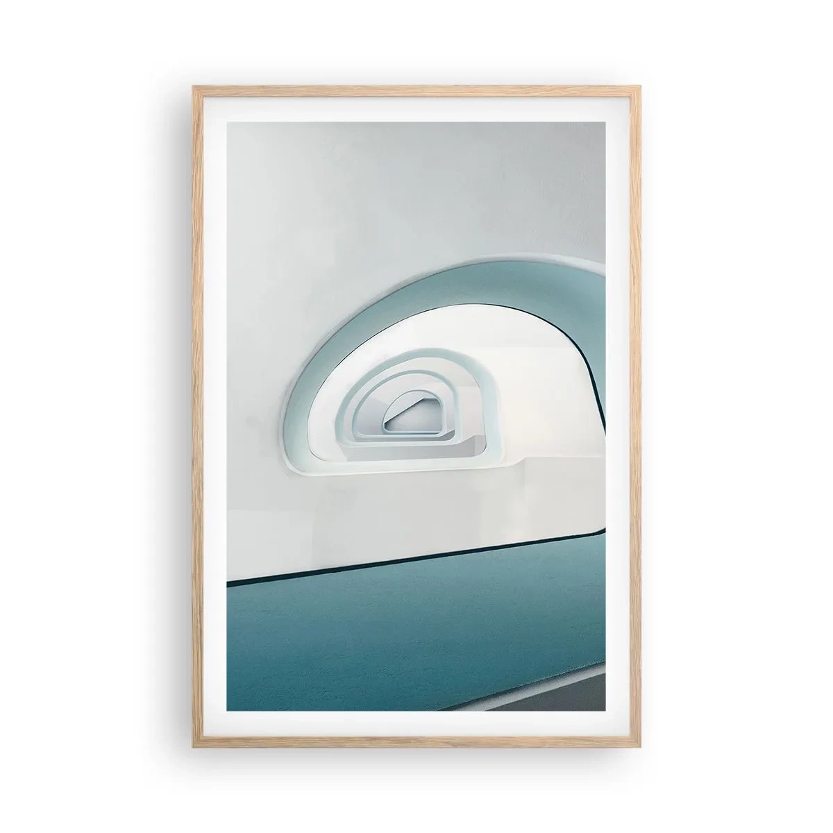 Poster în ramă de stejar deschis - Până la fundul albastrului - 61x91 cm