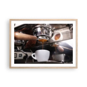 Poster în ramă de stejar deschis - Cel mai bun moment al zilei - 70x50 cm