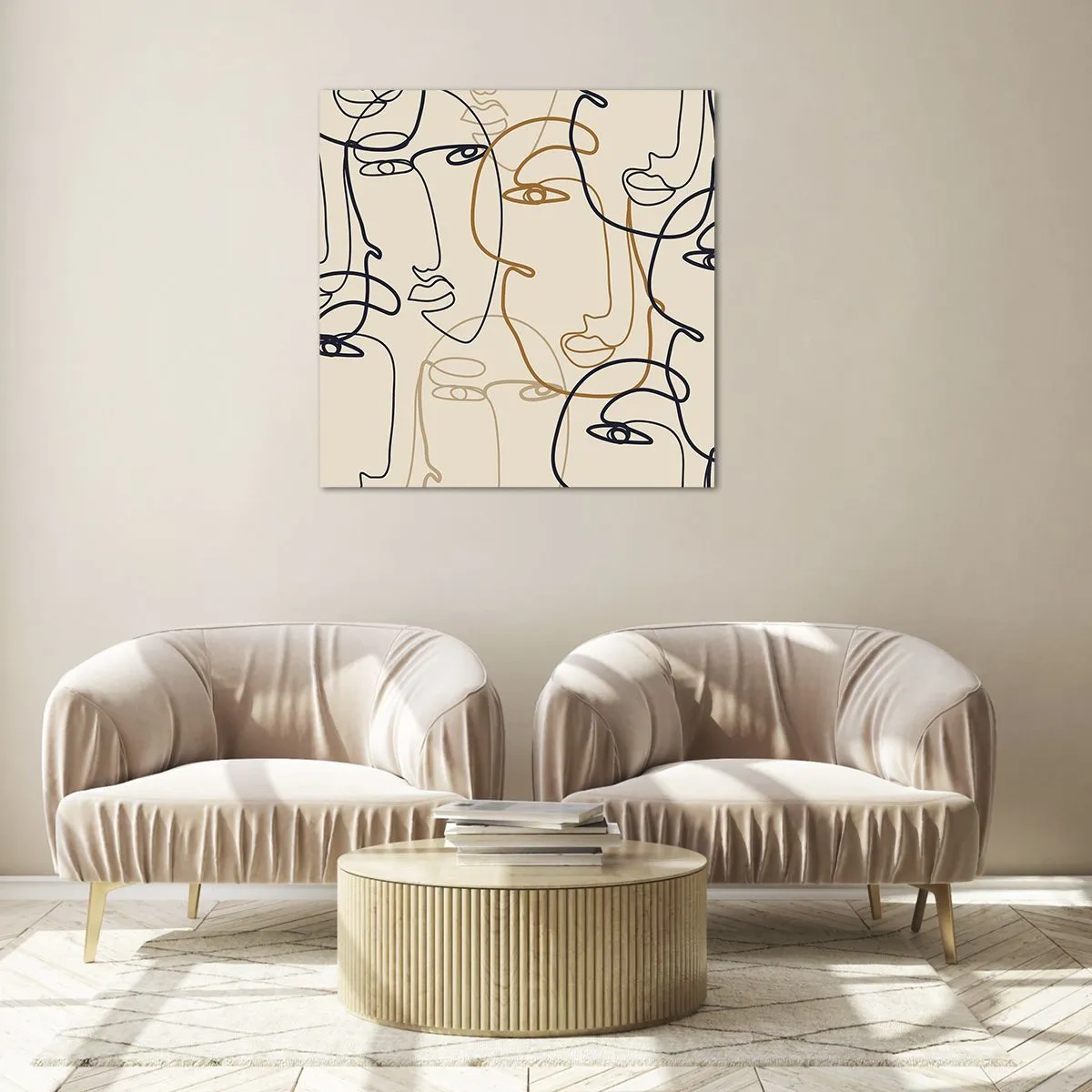 Tablou pe sticlă - Portret multiplicat - 30x30 cm