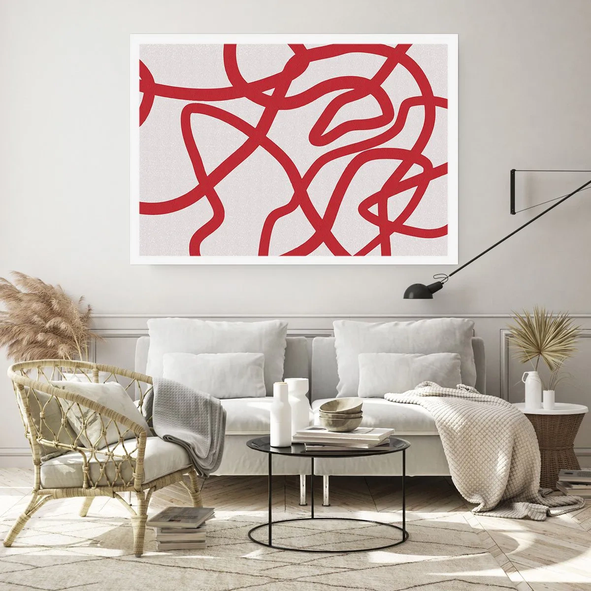 Poster - Roșu pe alb - 70x50 cm