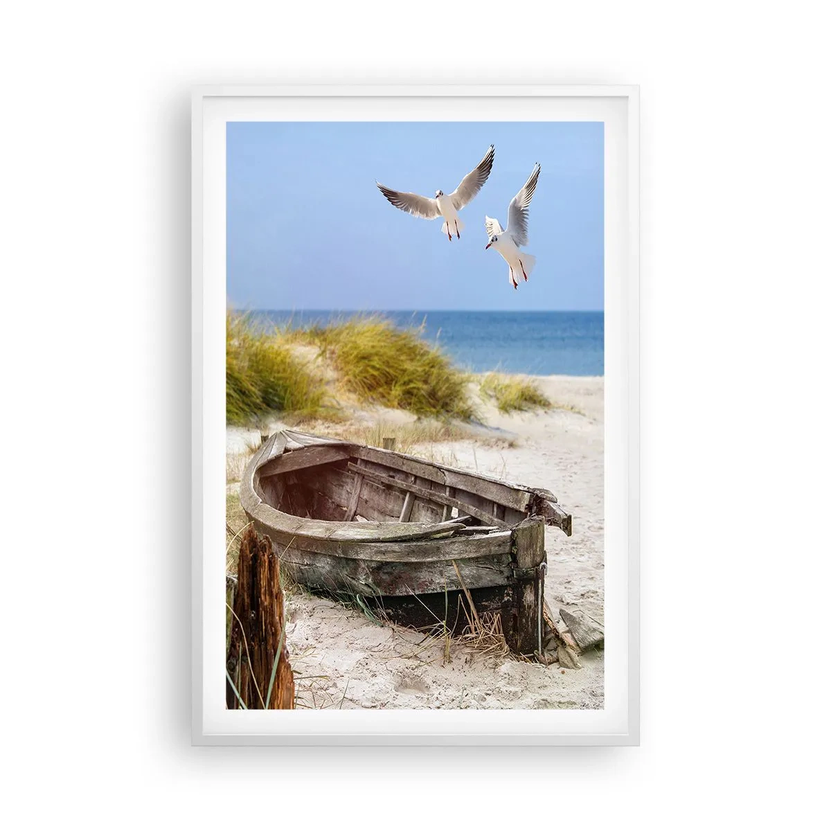 Poster în ramă albă - Scăldate în vânt - 61x91 cm