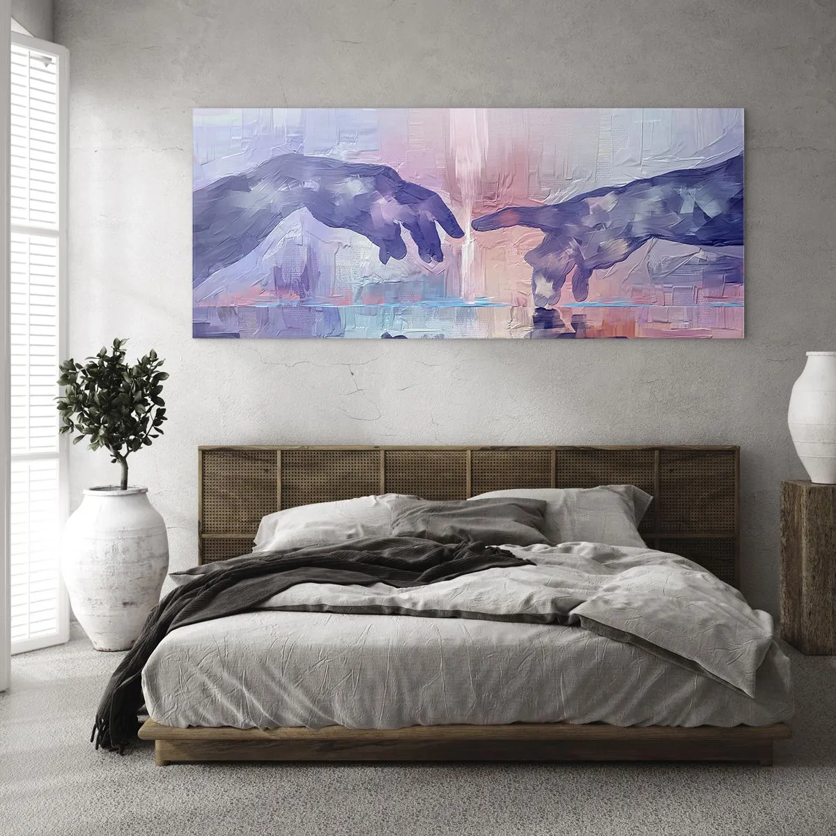 Tablou pe sticlă - Scânteia divină a vieții - 100x40 cm