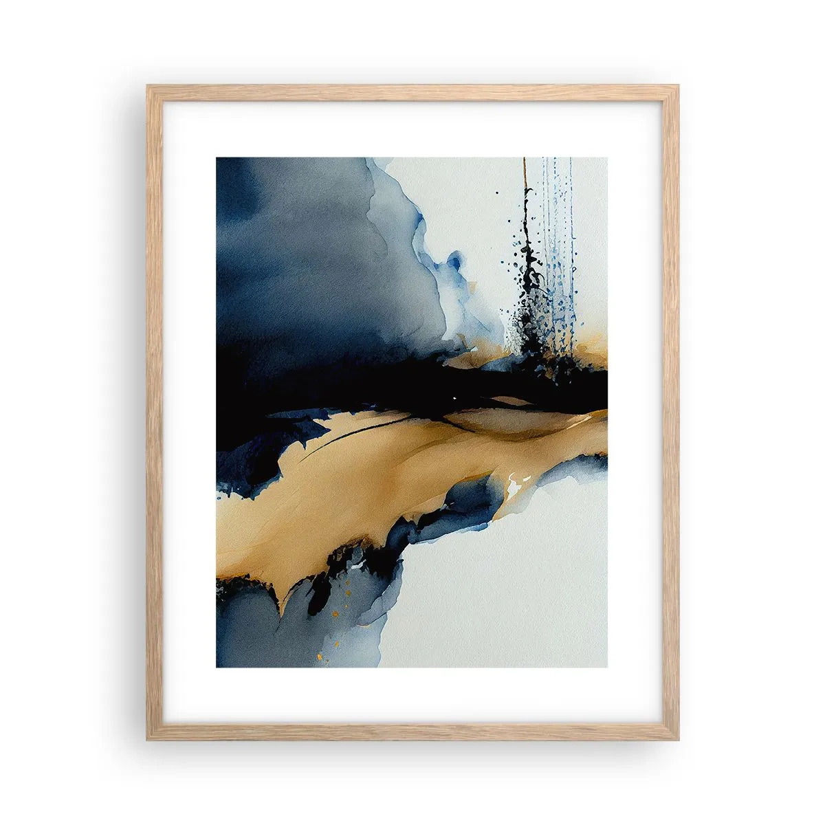 Poster în ramă de stejar deschis - În spatele cortinei - 40x50 cm