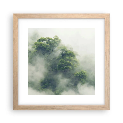 Poster în ramă de stejar deschis - Înfășurate în ceață - 30x30 cm
