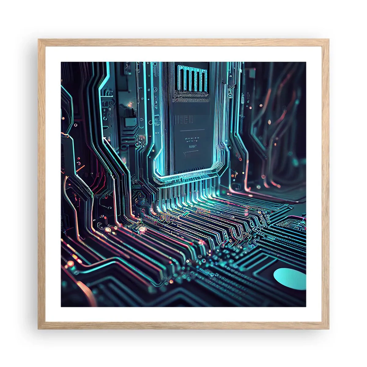 Poster în ramă de stejar deschis - Iată la ce mă gândesc... - 60x60 cm