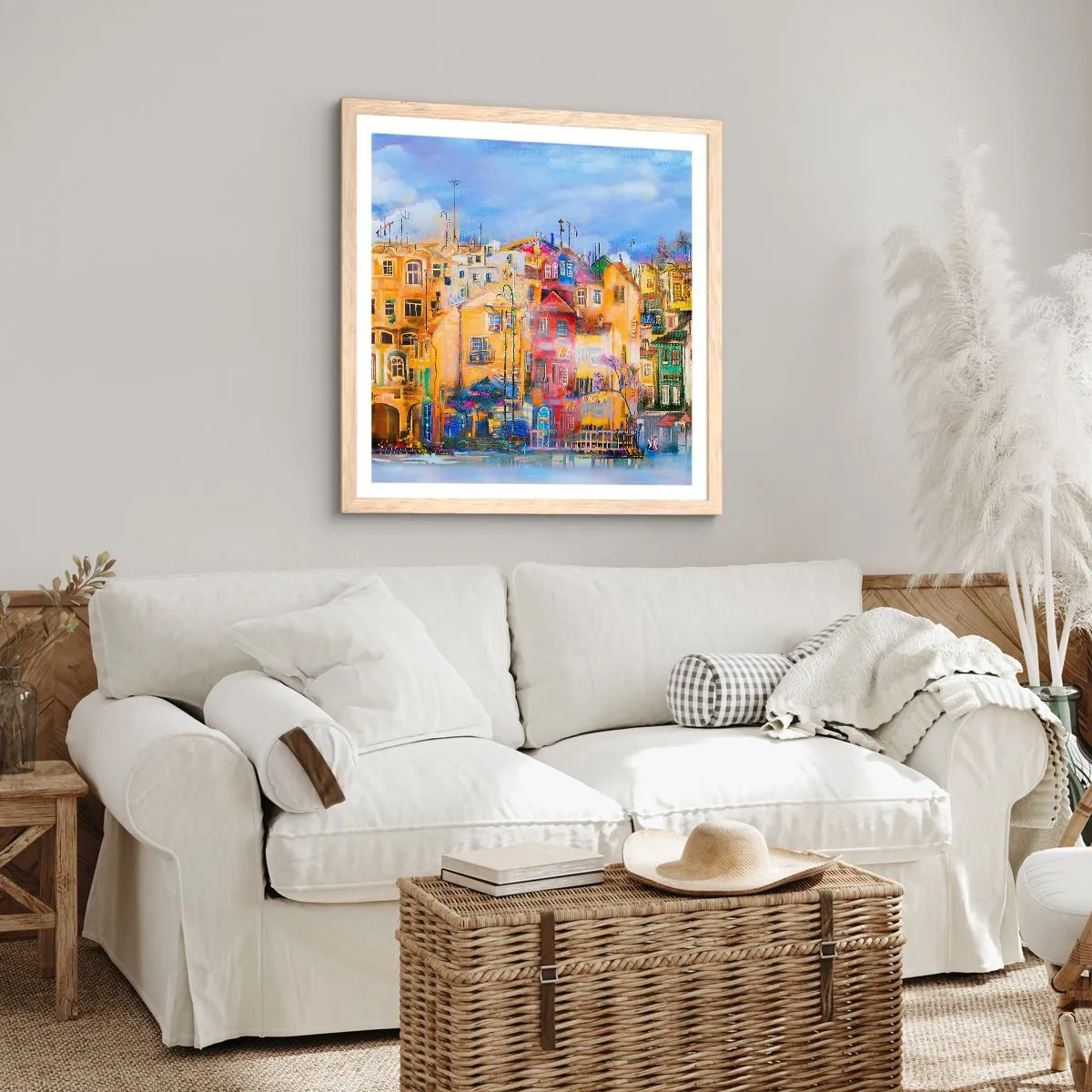 Poster în ramă de stejar deschis - Suntem împreună - 40x40 cm