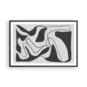Poster în ramă neagră - Distracție abstractă în labirint - 91x61 cm