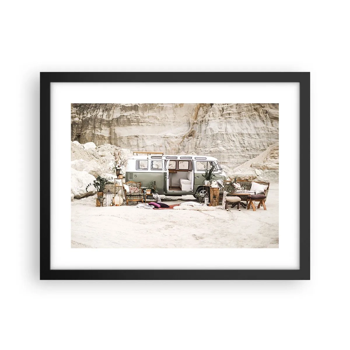 Poster în ramă neagră - Să înceapă călătoria - 40x30 cm