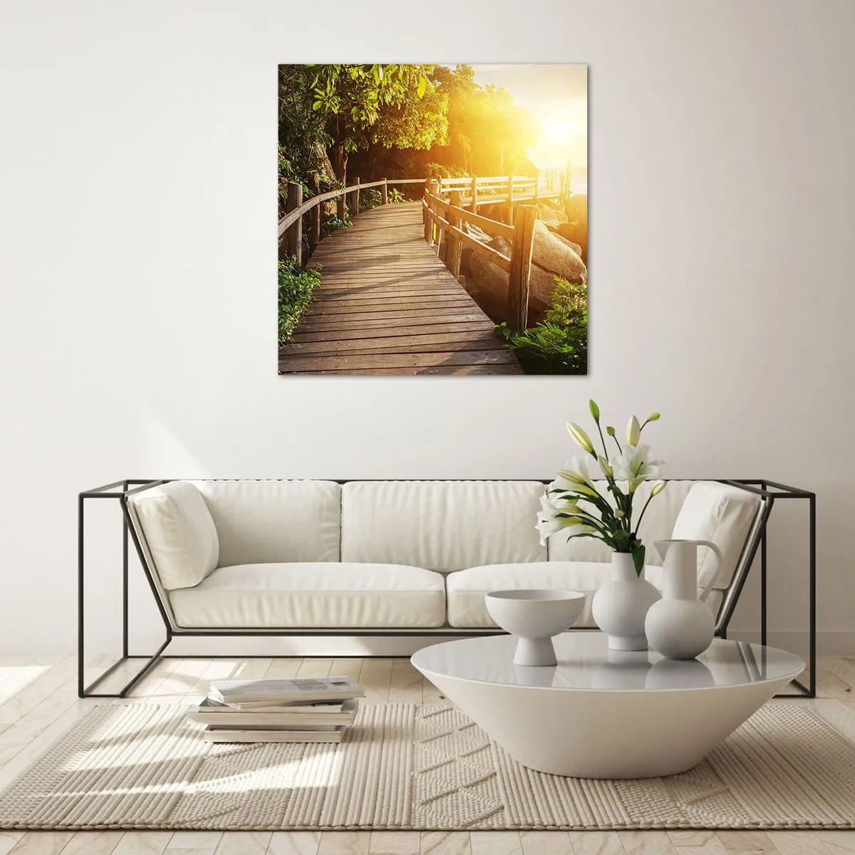 Tablou pe sticlă - O altă curbă, o altă minune - 60x60 cm