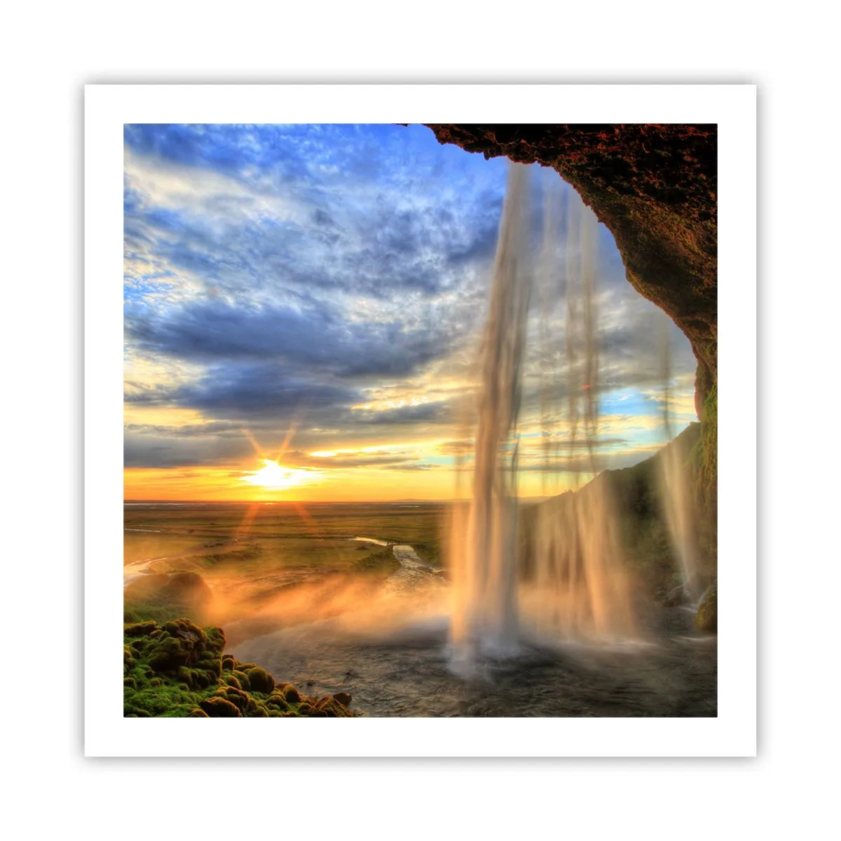 Poster - Lumea din spatele vălului de picături - 60x60 cm