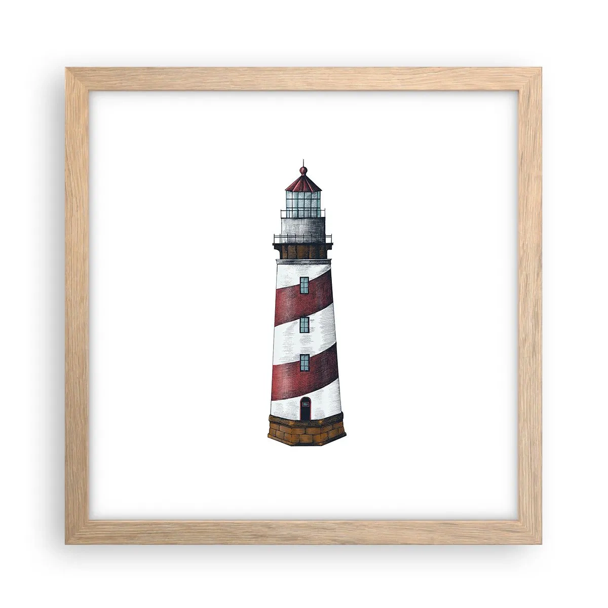 Poster în ramă de stejar deschis - Întotdeauna de veghe - 30x30 cm