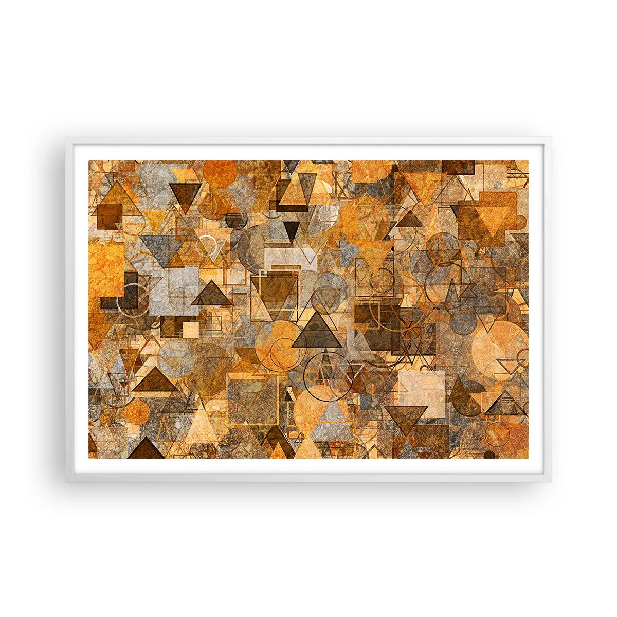 Poster în ramă albă - Lumea băgată în formă - 100x70 cm