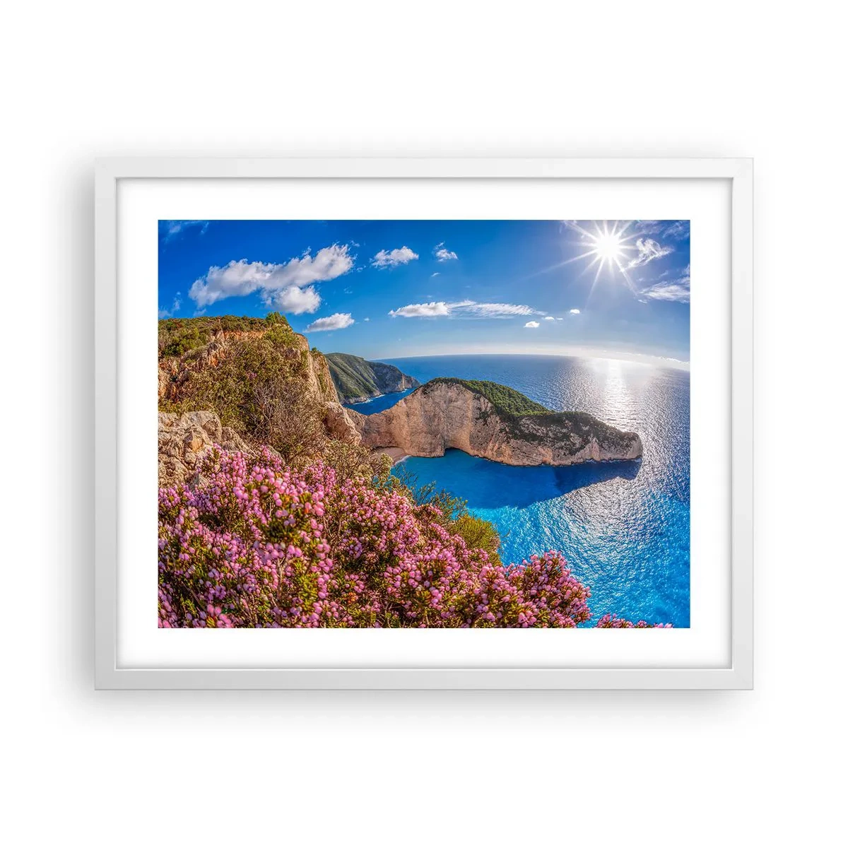 Poster în ramă albă - Marea mea vacanță grecească - 50x40 cm