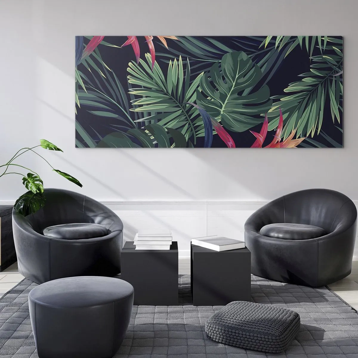 Tablou pe sticlă - Flacăra verde - 100x40 cm
