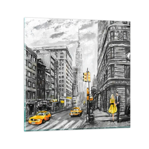 Tablou pe sticlă - O poveste din New York - 30x30 cm