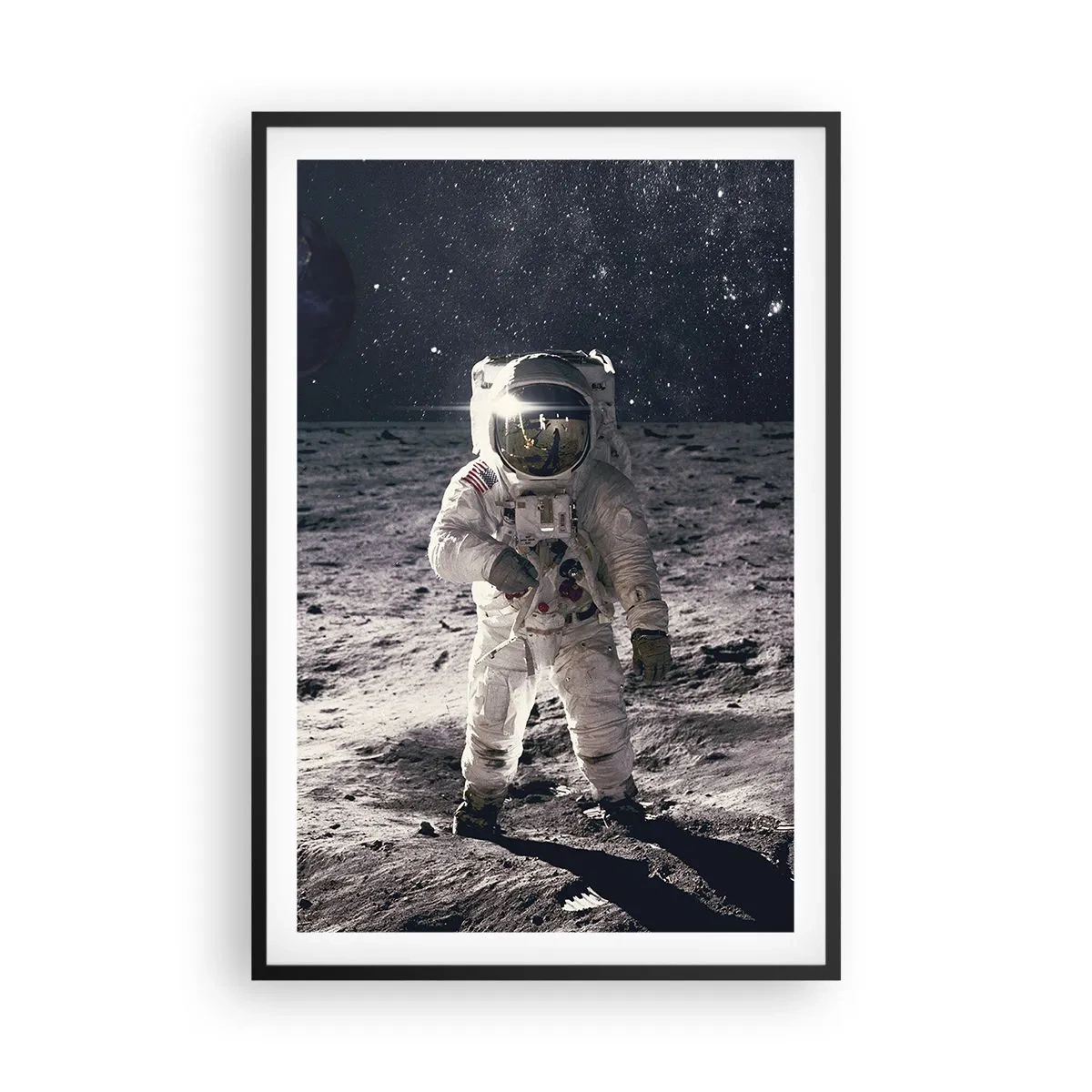 Poster în ramă neagră - Salutări de pe Lună - 61x91 cm