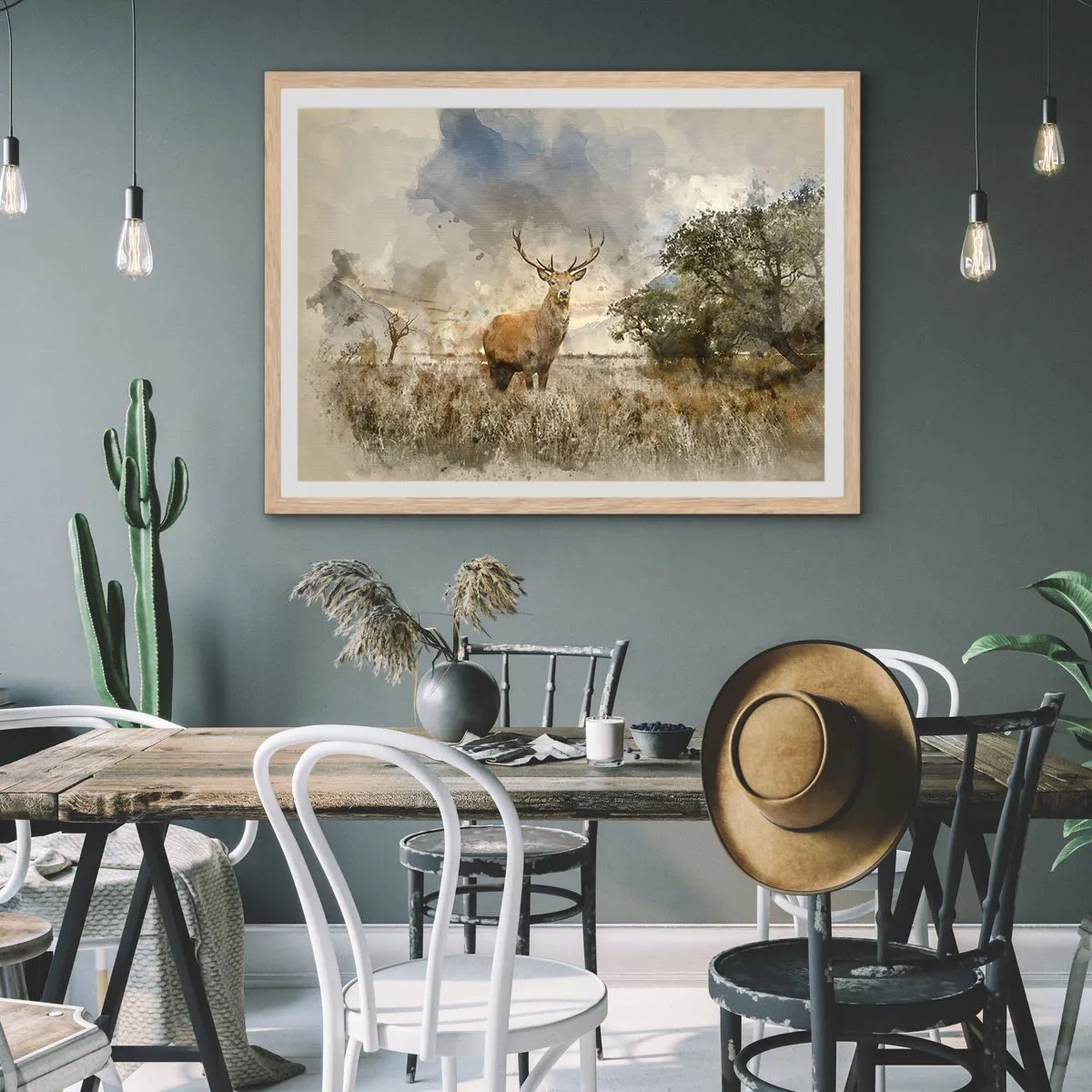 Poster în ramă de stejar deschis - Demnitate - putere - măreție - 70x50 cm