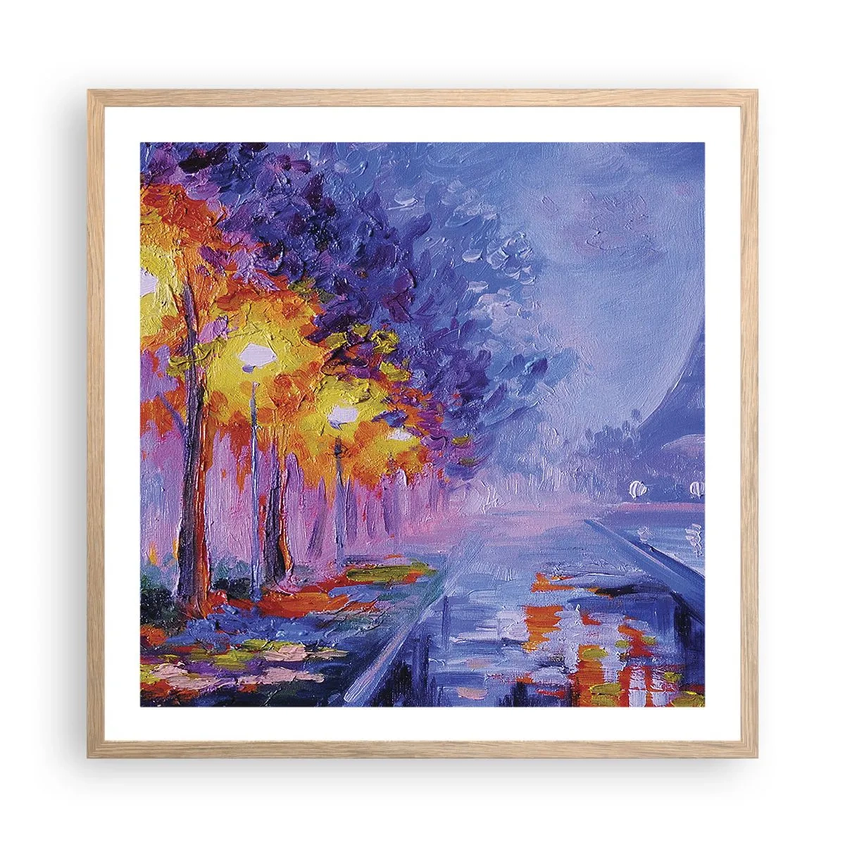 Poster în ramă de stejar deschis - O plimbare de vis - 60x60 cm