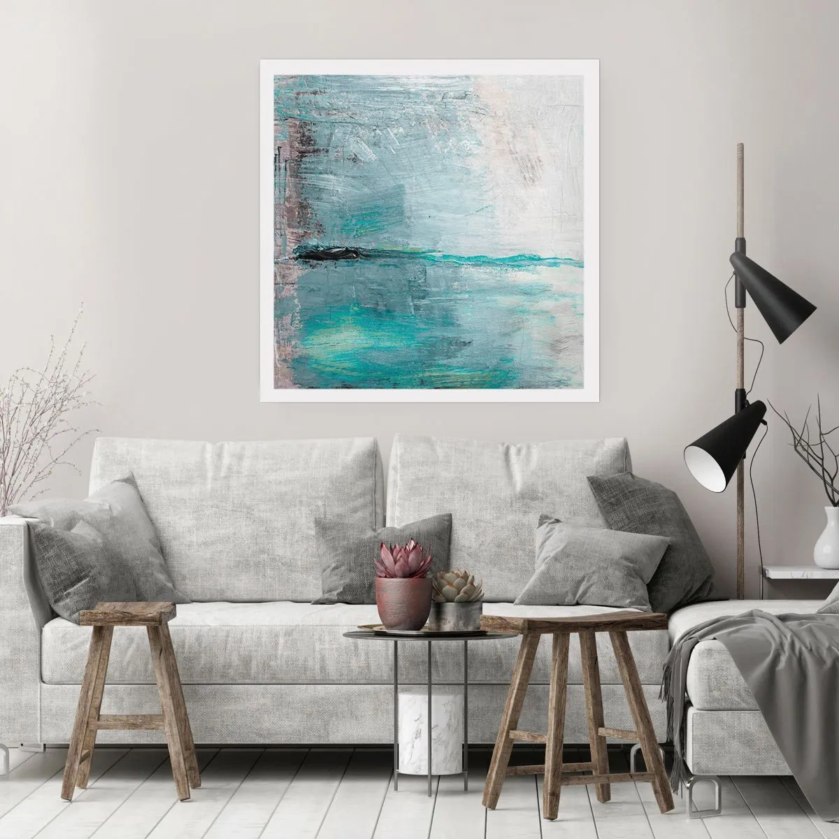 Poster - Orizontal în albastru - 30x30 cm