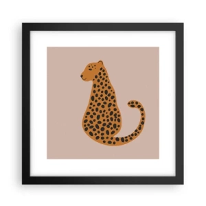 Poster în ramă neagră - Modelul leopard este tot timpul la modă - 30x30 cm