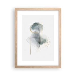 Poster în ramă de stejar deschis - Despre relația dintre gri și auriu - 30x40 cm