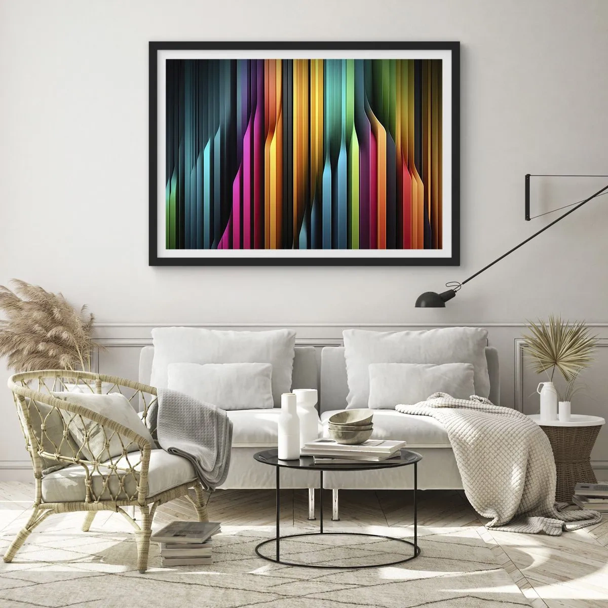 Poster în ramă neagră - Orgă de lumină - 70x50 cm