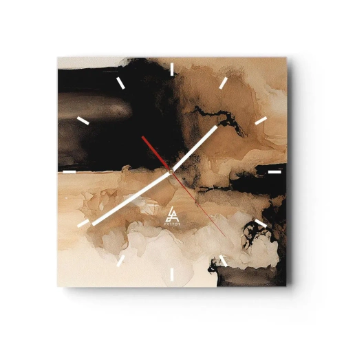 Ceas de perete - Ceas pe sticlă - O abstractizare intrigantă - 30x30 cm