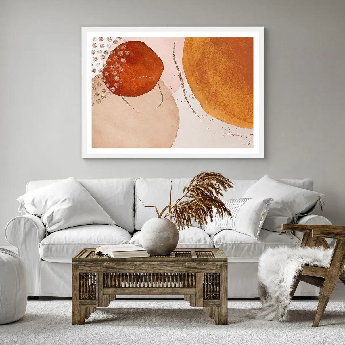 Poster în ramă albă - Rotunjime și mișcare - 40x30 cm