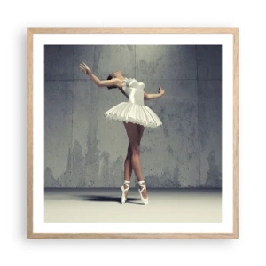 Poster în ramă de stejar deschis - Ușoară ca o pasăre - 60x60 cm