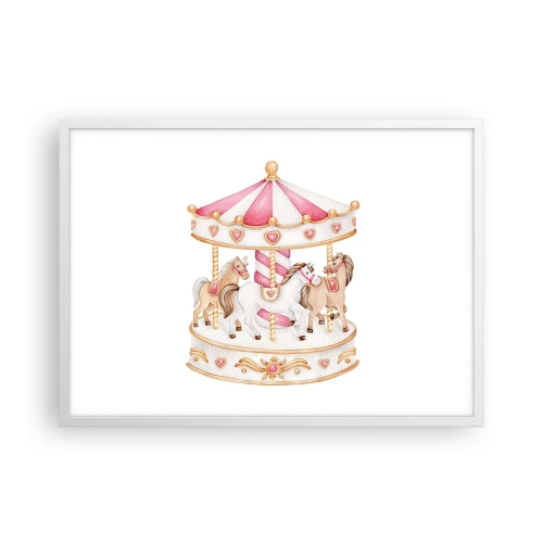 Poster în ramă albă - Lumea dulce a copilăriei - 70x50 cm