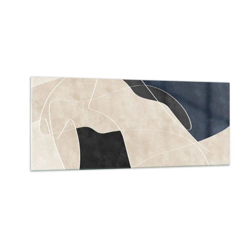 Tablou pe sticlă - Compoziție abstractă - contrast de culori - 100x40 cm