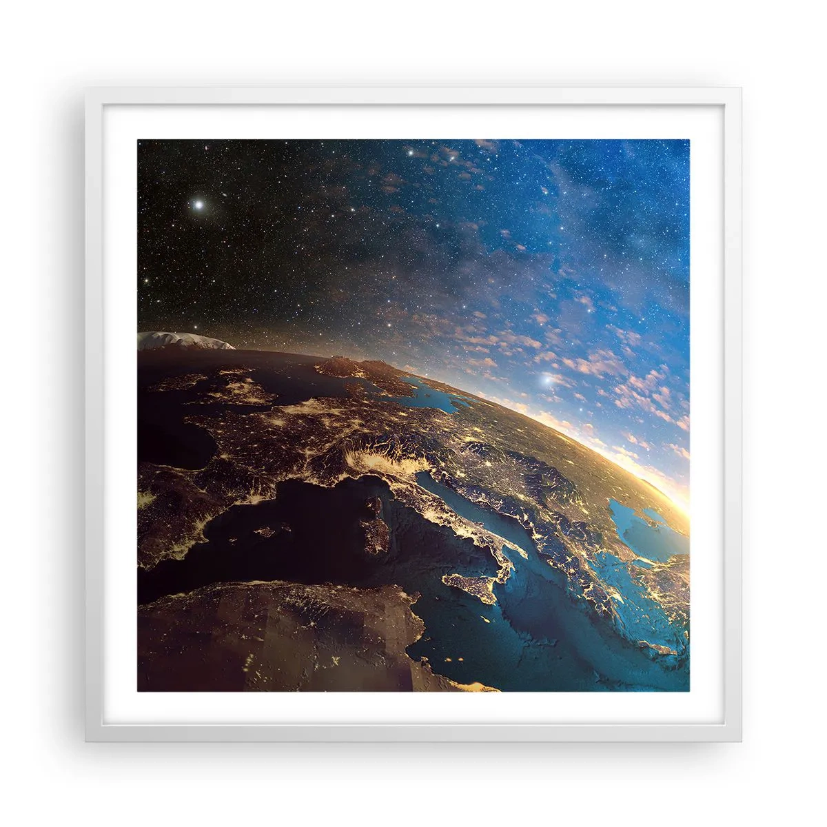 Poster în ramă albă - Să ne privim de la distanță - 60x60 cm