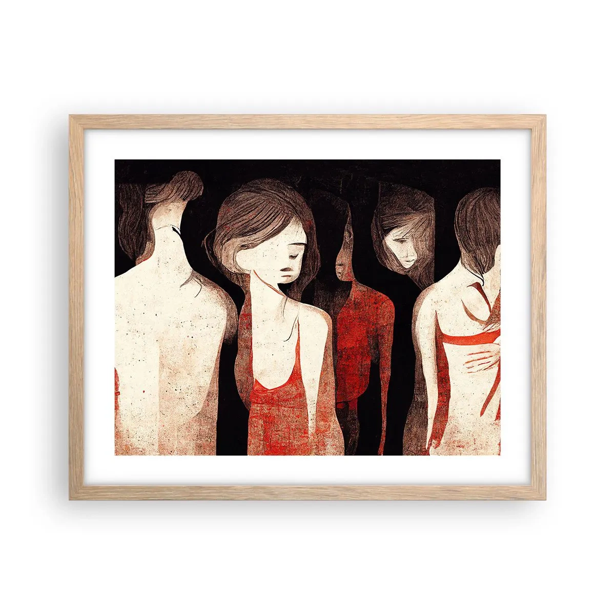 Poster în ramă de stejar deschis - Madonele întunericului - 50x40 cm