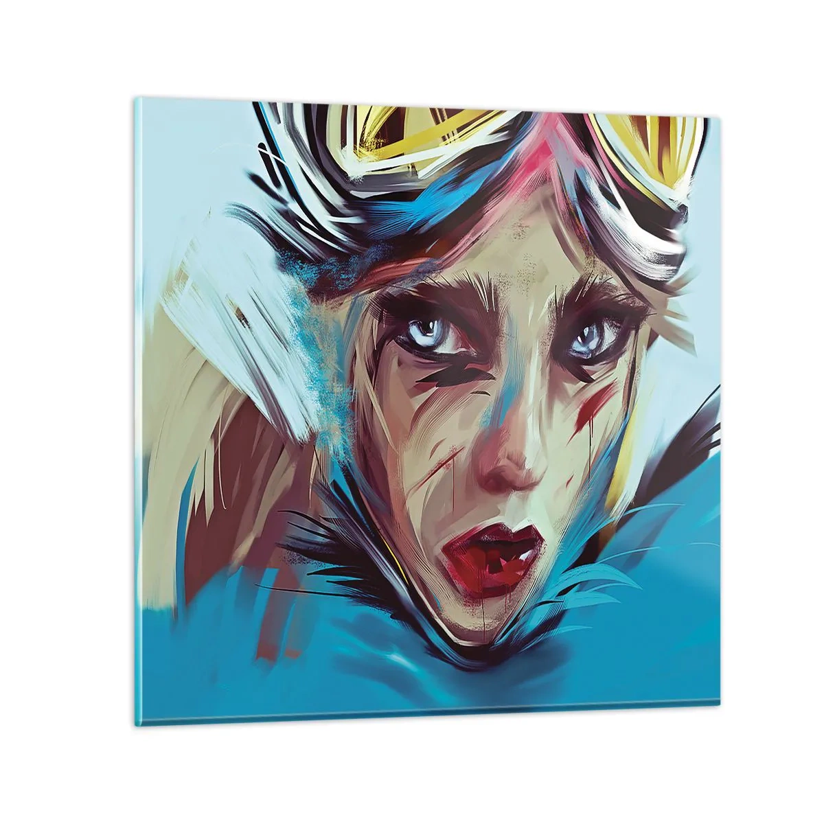 Tablou pe sticlă - Războinica de drum - 40x40 cm